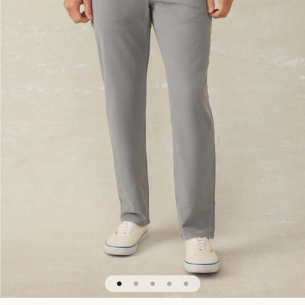 Faherty Stretch Terry 5-Pocket Jeans in Iron Gray